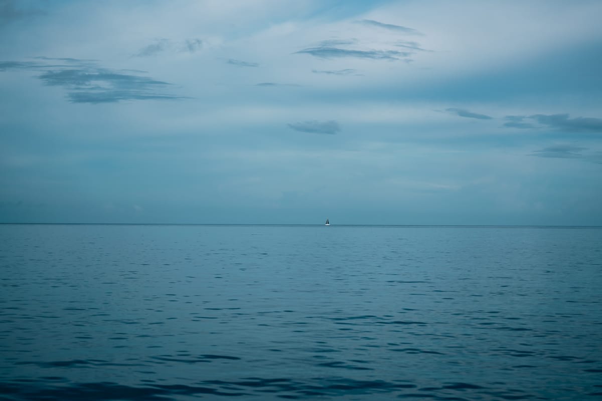 Floating in a blue globe